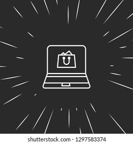 Outline online shopping icon illustration isolated vector sign symbol