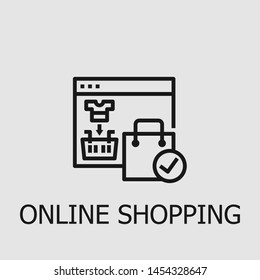 Outline online shopping vector icon. Online shopping illustration for web, mobile apps, design. Online shopping vector symbol.