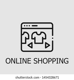Outline online shopping vector icon. Online shopping illustration for web, mobile apps, design. Online shopping vector symbol.