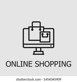 Outline online shopping vector icon. Online shopping illustration for web, mobile apps, design. Online shopping vector symbol.