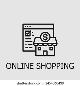 Outline online shopping vector icon. Online shopping illustration for web, mobile apps, design. Online shopping vector symbol.