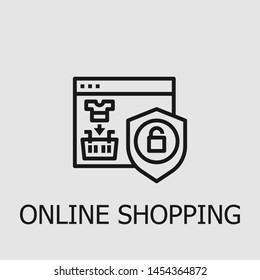 Outline online shopping vector icon. Online shopping illustration for web, mobile apps, design. Online shopping vector symbol.