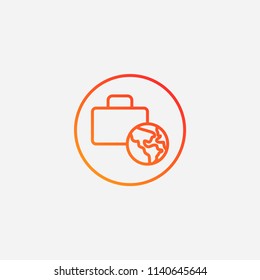 Outline online work icon.gradient illustration,vector business sign symbol
