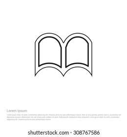 Outline Open Book Icon, Vector Illustration, Flat pictogram icon