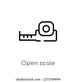 outline open scale vector icon. isolated black simple line element illustration from tools concept. editable vector stroke open scale icon on white background