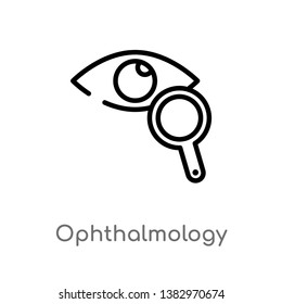 outline ophthalmology vector icon. isolated black simple line element illustration from health and medical concept. editable vector stroke ophthalmology icon on white background
