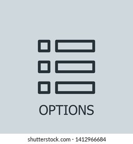 Outline options vector icon. Options illustration for web, mobile apps, design. Options vector symbol.