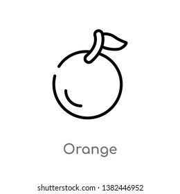 outline orange vector icon. isolated black simple line element illustration from fruits concept. editable vector stroke orange icon on white background