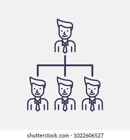 Outline organization icon illustration vector symbol