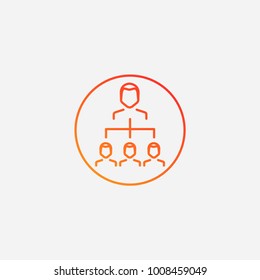 Outline organization man icon.gradient illustration isolated vector sign symbol