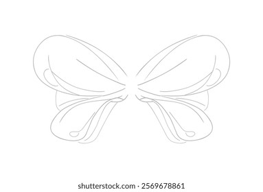 outline ornament butterfly simple design editable eps10