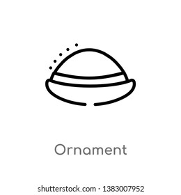 outline ornament vector icon. isolated black simple line element illustration from india and holi concept. editable vector stroke ornament icon on white background
