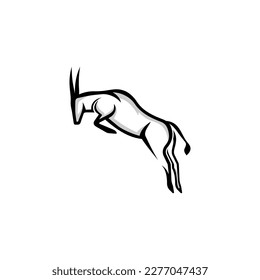 Outline Oryx Animal Desert Drawing Illustration Concept Logo Vector Design