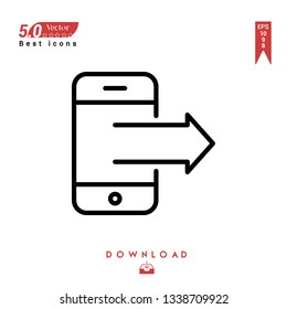 Outline outgoing-call Icon. outgoing-call icon vector isolated on white background. Graphic design, material-design, Best sellerr icons, mobile application, UI / UX design, EPS 10 format vector