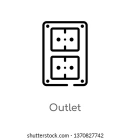 outline outlet vector icon. isolated black simple line element illustration from camping concept. editable vector stroke outlet icon on white background