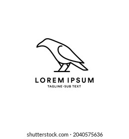 Outline outlined crow vector suitable for logo and illustration