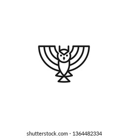 Outline owl logo design template. simple and clean. monochrome design template.