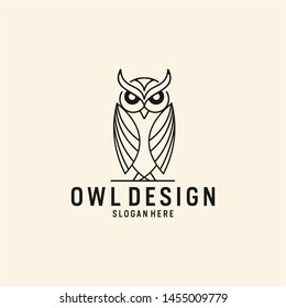 Outline owl simple minimalist logo design graphic vector download