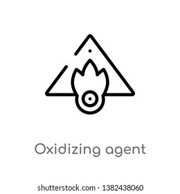 outline oxidizing agent vector icon. isolated black simple line element illustration from cleaning concept. editable vector stroke oxidizing agent icon on white background