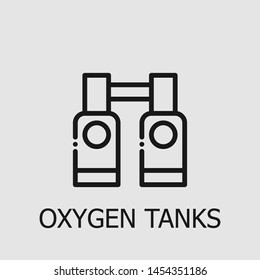Outline oxygen tanks vector icon. Oxygen tanks illustration for web, mobile apps, design. Oxygen tanks vector symbol.