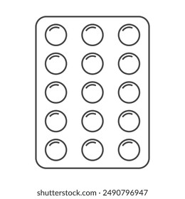 Outline pack of medical drugs
in simple linear style. Editable stroke. 