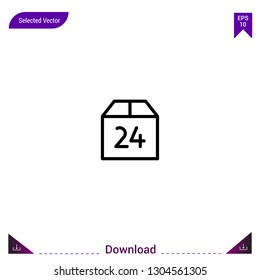 Outline package icon isolated on white background. Line pictogram. mobile application, logo, user interface. Editable stroke. EPS10 format vector