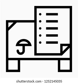 Outline packing list pixel perfect vector icon