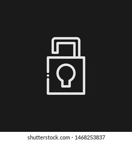 Outline padlock vector icon. Padlock illustration for web, mobile apps, design. Padlock vector symbol.