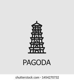 Outline pagoda vector icon. Pagoda illustration for web, mobile apps, design. Pagoda vector symbol.