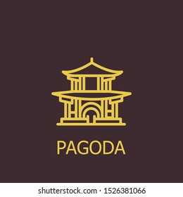 Outline pagoda vector icon. Pagoda illustration for web, mobile apps, design. Pagoda vector symbol.