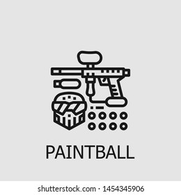 Outline paintball vector icon. Paintball illustration for web, mobile apps, design. Paintball vector symbol.