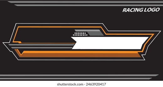 Outline and painted racing logo. Isolated in black background, for t-shirt design, print and for business purposes.