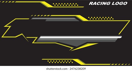 Outline and painted racing logo. Isolated in black background, for t-shirt design, print and for business purposes.