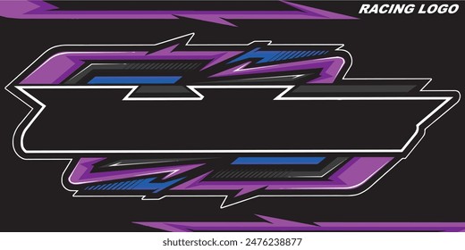 Outline and painted racing logo. Isolated in black background, for t-shirt design, print and for business purposes.