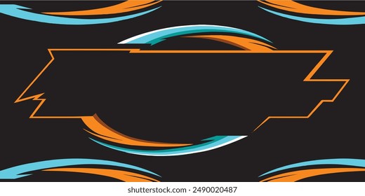 Outline and painted racing logo. Isolated in black background, for t-shirt design, print and for business purposes.
