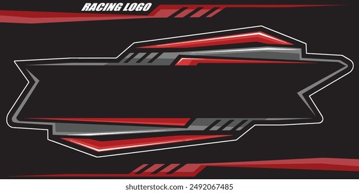 Outline and painted racing logo. Isolated in black background, for t-shirt design, print and for business purposes.