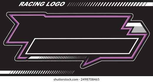 Outline and painted racing logo. Isolated in black background, for t-shirt design, print and for business purposes.
