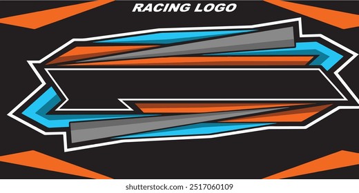 Outline and painted racing logo. Isolated in black background, for t-shirt design, print and for business purposes.