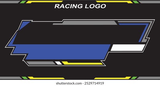Outline and painted racing logo. Isolated in black background, for t-shirt design, print and for business purposes.