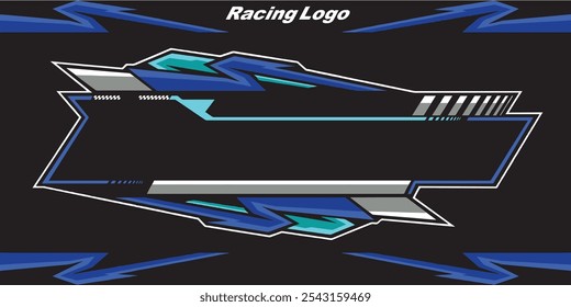 Outline and painted racing logo. Isolated in black background, for t-shirt design, print and for business purposes.