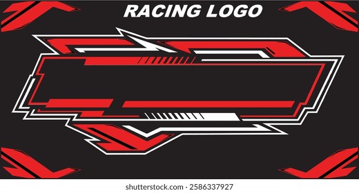 Outline and painted racing logo. Isolated in black background, for t-shirt design, print and for business purposes.