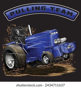 Outline and painted truck. Isolated in black background, for t-shirt design, print and for business purposes.
