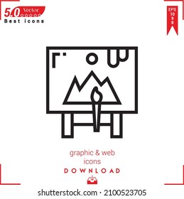Outline painting Icon. painting icon vector isolated on white background. Graphic design, material-design, Best sellers 2022 icons, mobile application, UI UX design, EPS 10 format vector
