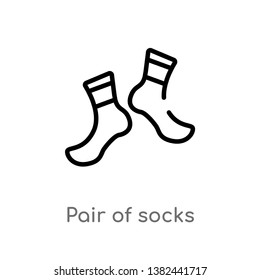 outline pair of socks vector icon. isolated black simple line element illustration from fashion concept. editable vector stroke pair of socks icon on white background