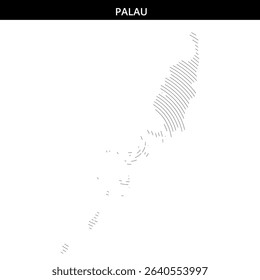 Outline of Palau's islands highlighted in a simple artistic style.