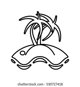 outline palm tree sand beach vector illustration eps 10