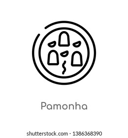 outline pamonha vector icon. isolated black simple line element illustration from food and restaurant concept. editable vector stroke pamonha icon on white background