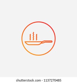 Outline pan icon illustration,vector kitchen sign symbol