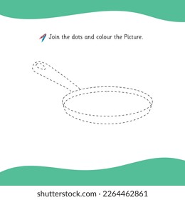 Outline of pan vector image, Color the picture activity