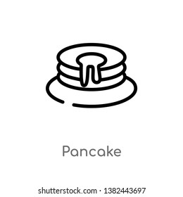 outline pancake vector icon. isolated black simple line element illustration from food concept. editable vector stroke pancake icon on white background